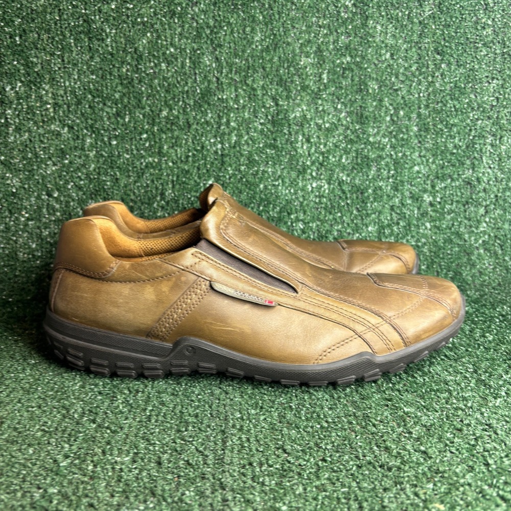 ECCO Terrano Leather Slip On Loafer Casual Walking Shoes Brown Mens Size 13-13.5